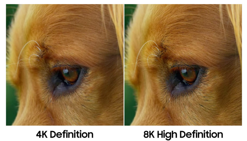 Differenza tra 4K e 8K. Fonte Samsung