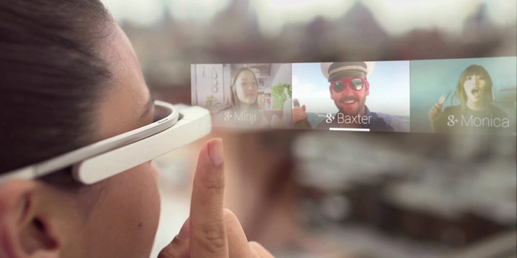Prototipo di Google Glass in azione